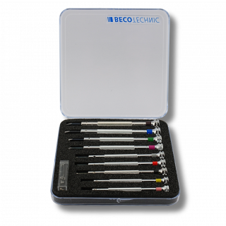 BECO TECHNIC - Assortiment de 9 tournevis d'horloger, en coffret plastique (205940)