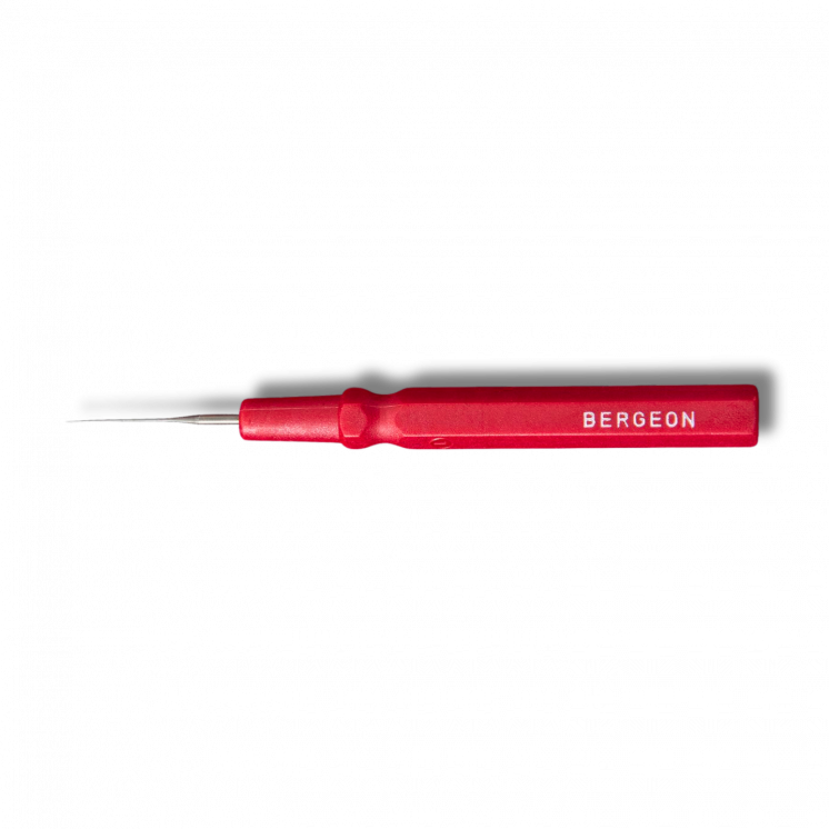 BERGEON - Pique-huile d'horloger plastique, fin, rouge