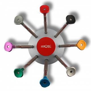 HOROTEC - Assortiment de 8 tournevis d'horloger sur socle tournant en aluminium massif (01.218-C)