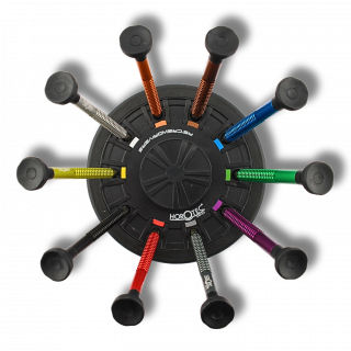 HOROTEC - Socle tournant d'horloger avec 10 tournevis en aluminium eloxé (01.020-C)