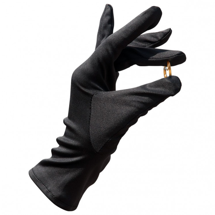 HELI - Gants en microfibre noirs de présentation pour l'horlogerie, bijouterie, amateurs ou professionnels