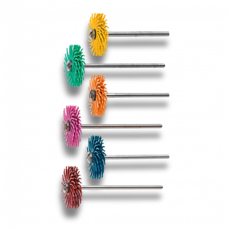 HATHO - Assortiment de 6 brossettes avec abrasifs intégrés