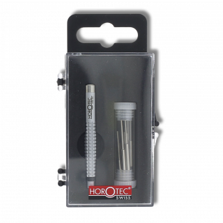 HOROTEC - Outil chasse-goupilles avec manche en laiton nickelé mat et enclume en acier inoxydable (10.533)