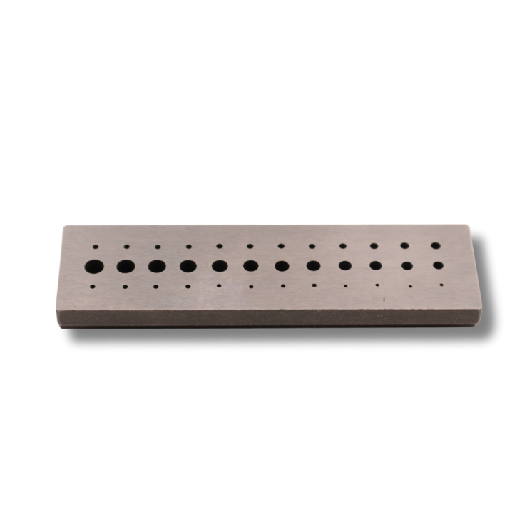 HOROTEC - Enclume en acier trempé avec 36 trous calibrés Ø 0.50 à 2.50 mm (03.902)