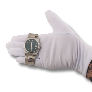 HELI - Gants en microfibre blancs de présentation pour l'horlogerie, bijouterie, amateurs ou professionnels