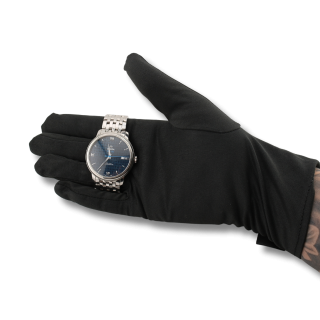 HELI - Gants en microfibre noirs de présentation pour l'horlogerie, bijouterie, amateurs ou professionnels