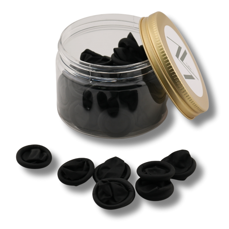 MV - Doigtiers antistatiques (ESD) en latex noir 100% naturel sans poudre, 50 unités