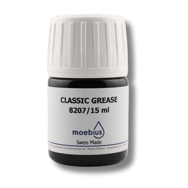 MOEBIUS - 8207 - Graisse naturelle classique, au graphite, pour l'horlogerie et la micromécanique, 15ml