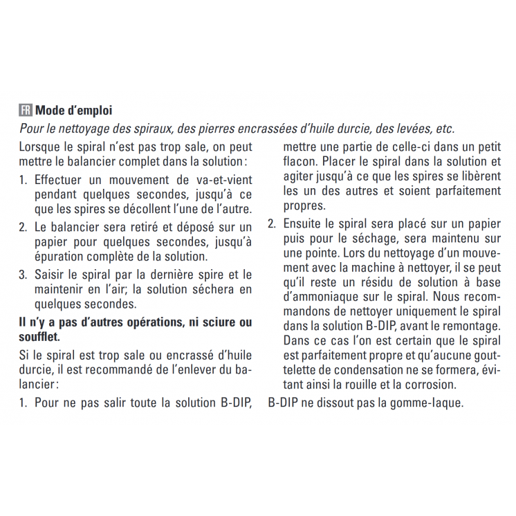 BERGEON - Solution de nettoyage B-Dip, flacon de 50ml