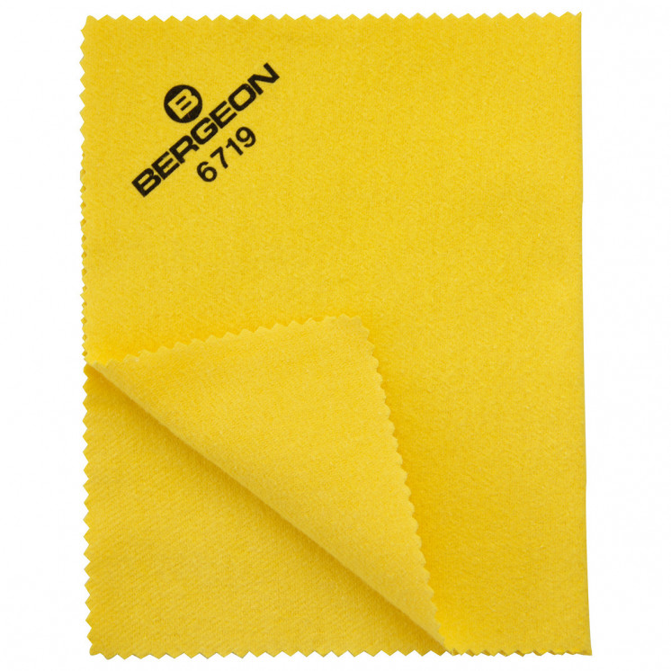 BERGEON - Chiffon imprégné pour l'or, l'argent et autres métaux précieux, 30x20cm