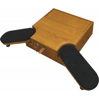 HOROTEC - Mini établi, plateau en chêne massif et accoudoir réglables en alcantara