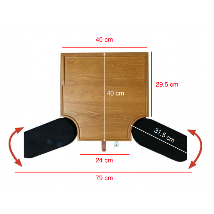 HOROTEC - Mini établi, plateau en chêne massif et accoudoir réglables en alcantara