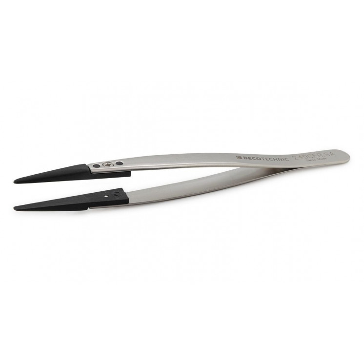 BECO TECHNIC - Brucelles en acier inox, pointes en polyamide, forme 249