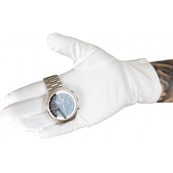HELI - Gants en microfibre blancs de présentation pour l'horlogerie, bijouterie, amateurs ou professionnels