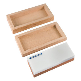 MV - Pierre d'aiguisage combiné Arkansas/India en coffret bois (MV1375.213)