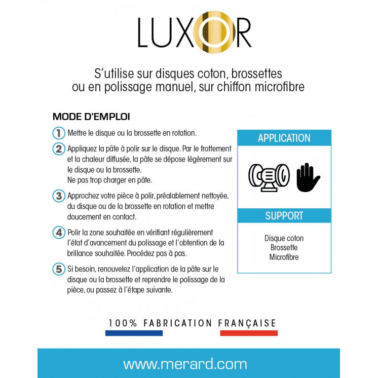 LUXOR - Orange, pâte à polir solide, pour la superfinition de tous les métaux