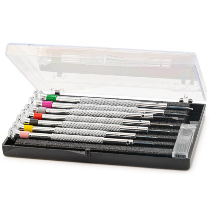 BECO TECHNIC - Assortiment de 7 tournevis d'horloger, en coffret plastique