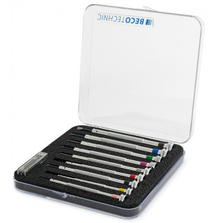 BECO TECHNIC - Assortiment de 9 tournevis d'horloger, en coffret plastique