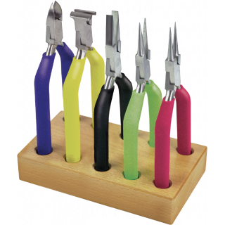 PRECITEC - Jeu de 5 pinces sur socle en bois