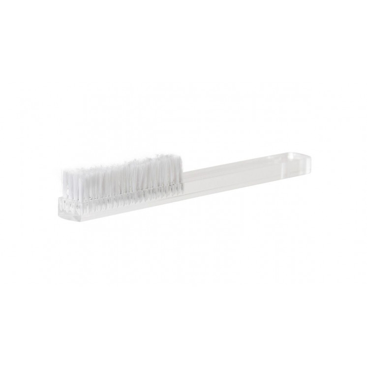 BECO TECHNIC - Brosse à main, manche plexiglas, poils en nylon blancs, doux (202191)