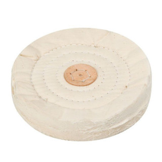BECO TECHNIC - Disque à polir en coton, blanc, centre en cuir, piqué.