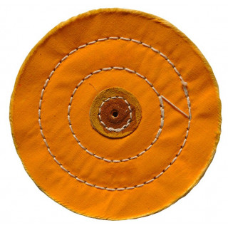 BECO TECHNIC - Disque à polir en coton, jaune, centre en cuir, piqué, 100x25mm