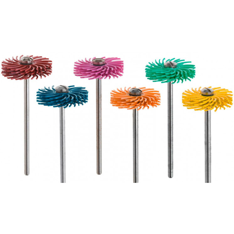 HATHO - Assortiment de 6 brossettes avec abrasifs intégrés