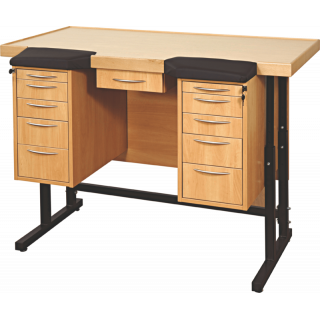 HOROTEC - Établi standard d'horloger en bois avec 2 layettes