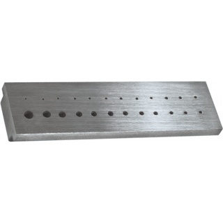 HOROTEC - Enclume en acier trempé avec 24 trous calibrés Ø 0.50 à 2.50 mm
