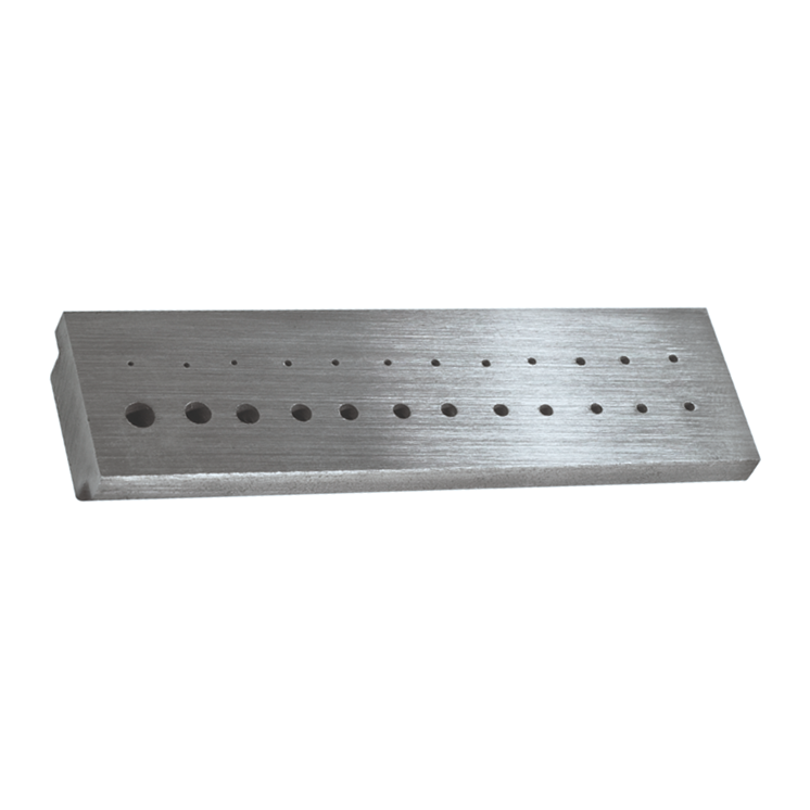 HOROTEC - Enclume en acier trempé avec 24 trous calibrés Ø 0.50 à 2.50 mm