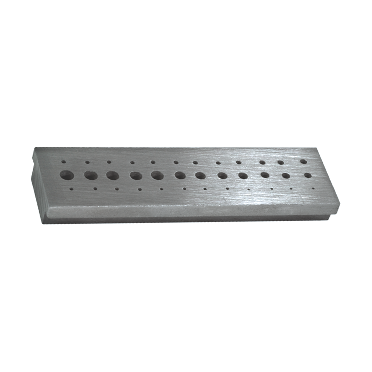 HOROTEC - Enclume en acier trempé avec 36 trous calibrés Ø 0.50 à 2.50 mm