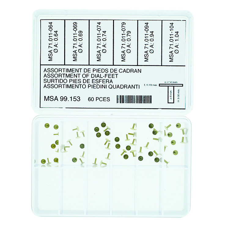 HOROTEC - Assortiment de pieds de cadran à coller