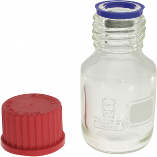 HOROTEC - Flacon en verre avec panier en acier pour épilames Episurf-Neo, EpiDrop et Fixodrop, 50 ml