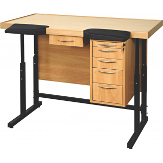 HOROTEC - Établi d'horloger standard en bois avec 1 layette