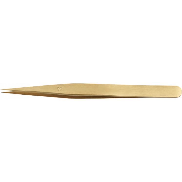 HOROTEC - Brucelles simple et robuste avec pointes fines, laiton, S5