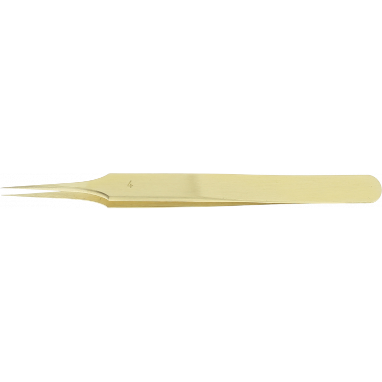 HOROTEC - Brucelles à pointes longues et fines pour spiraux, laiton, N°4