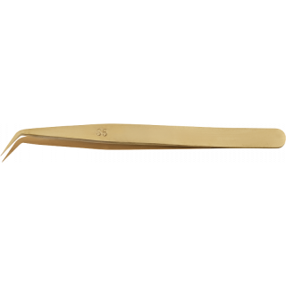 HOROTEC - Brucelles coudée avec pointes fines en laiton, S5C, L135 mm