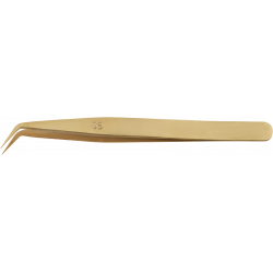 HOROTEC - Brucelles coudée avec pointes fines en laiton, S5C, L135 mm