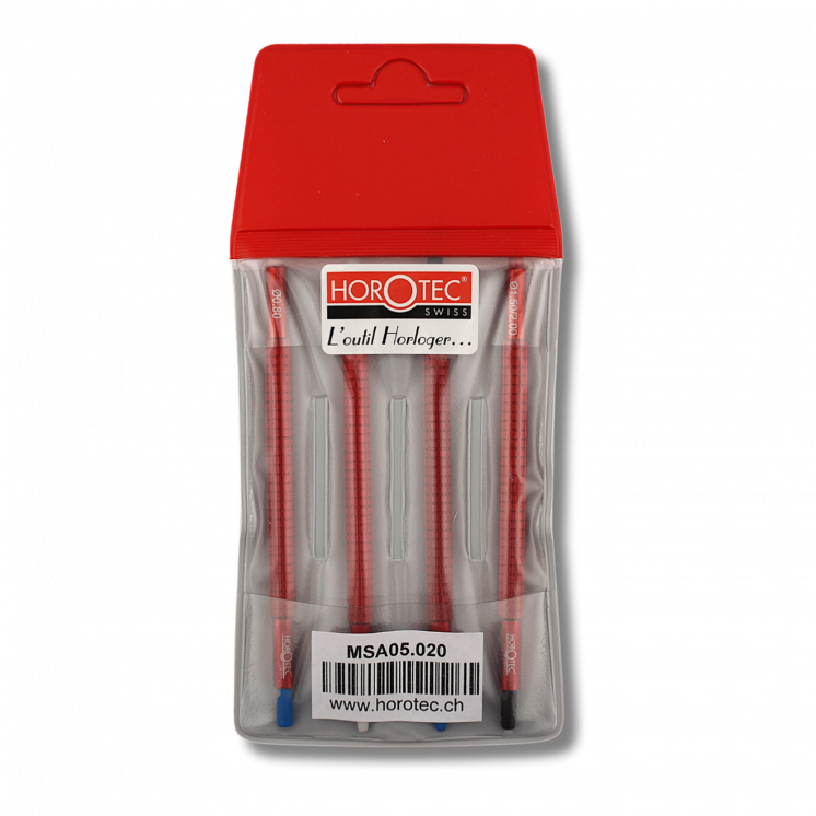 HOROTEC - Assortiment d'outils pour poser les aiguilles avec embouts en Delrin®