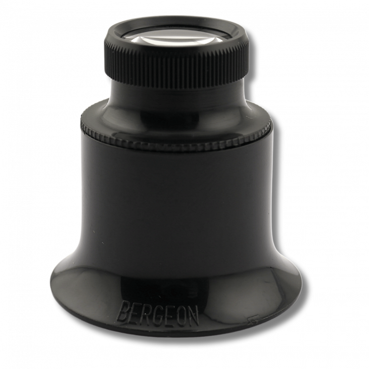 BERGEON - Loupe de contrôle, avec 2 lentilles biconvexes démontables, grossissement x12