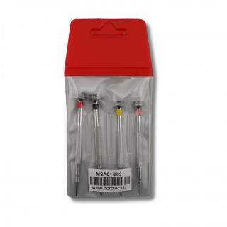 HOROTEC - Assortiment de 4 tournevis d'horloger classiques, Ø0.60 à 1.20mm