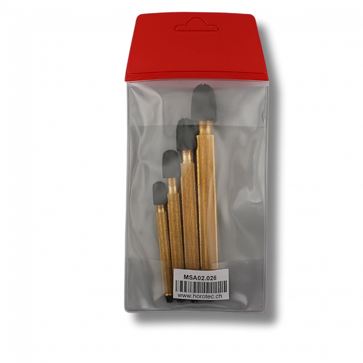 HOROTEC - Assortiment de mandrins en laiton avec tête carrée, 4 pièces