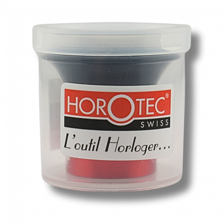 HOROTEC - Loupe d'horloger avec bague vissée en aluminium rouge (grossissement au choix)