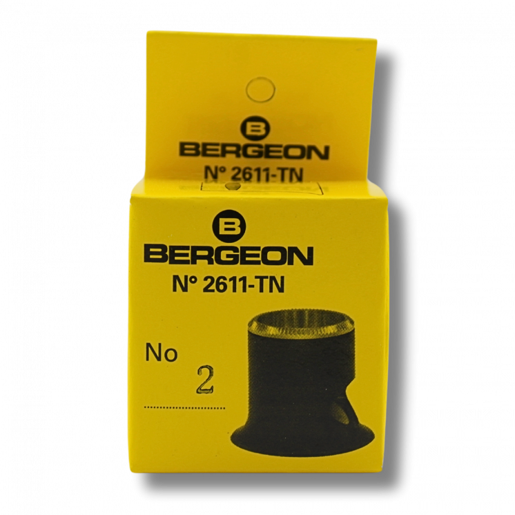 BERGEON - Loupe d'horloger avec trou pour vision directe (grossissement au choix)